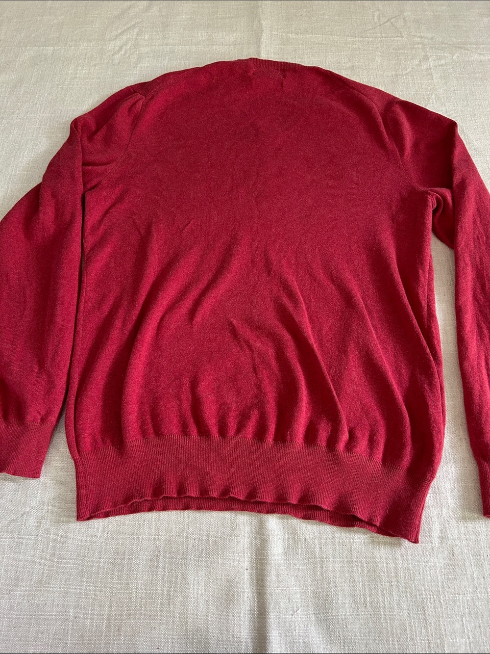 Vintage Polo by Ralph Lauren Pima Cotton V-Neck Sweater Men's Medium Red Casual - Picture 8 of 10